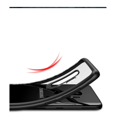 Husa Samsung Galaxy S9 Plus Tpu Transparent cu margini colorate negru