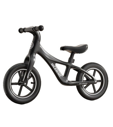 Bicicleta pentru Copii, Flippy, Fara Pedale, Pentru 2-6 Ani, 2 Roti Silentioase, Sa Reglabila 43 - 58 cm, din Plastic si Fibra de Sticla, 88 x 56 x 43 cm, Negru