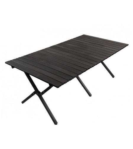 Masa camping, Aluminiu, Pliabila, Flippy, 120x60x43cm, Negru