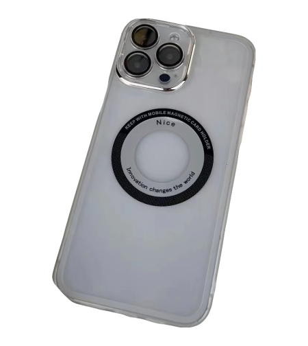 Husa protectie MagSafe TPU, Flippy, pentru iPhone 13 Pro, cu decupaj logo, Folie Sticla Camera, Transparent