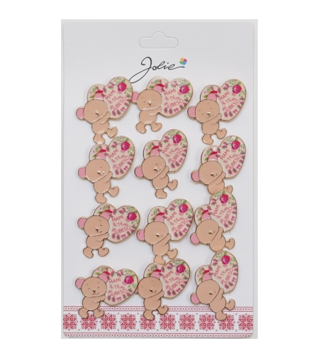 Set 12 Brose Martisor Primavara cu Mesaj Mami Te Iubesc