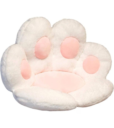 Perna Decorativa, Flippy, Model Laba de Pisica, din Plus, pentru Scaun/Canapea/Podea, 80 x 70 cm, Alb