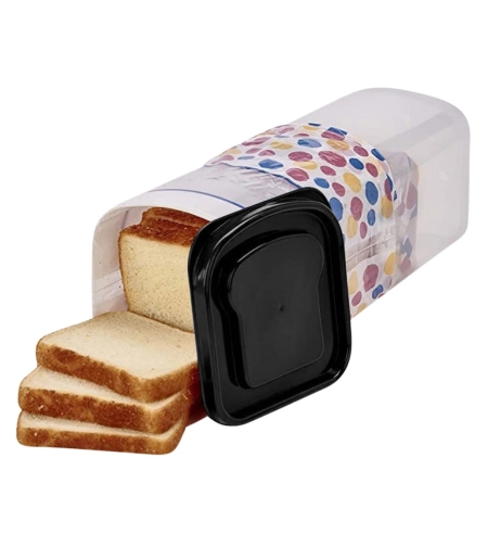 Cutie Depozitare Paine, Flippy, din Plastic, 34 x 13 cm, Pastreaza Prospetimea, Capac Negru