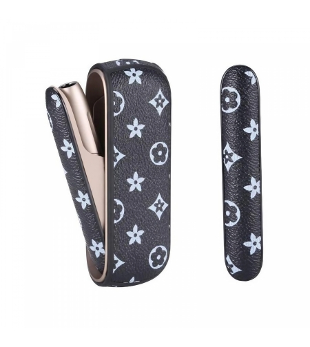 Set Husa Piele Ecologica Si Capac Plastic Flippy, pentru IQOS 3.0 DUO, de Protectie, Anti Soc si Zgarieturi, 20 gr, 12 x 4 x 2 cm, Negru