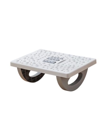 Suport Ergonimic pentru Picioare, Flippy, Plastic, cu Role de Masaj pentru Talpi, pentru Birou, Usor de Transportat, Detasabil, 33.5x24x12 cm, Gri