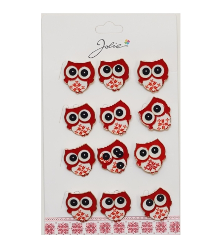 Set 12 Brose Martisor pentru Copii Bufnita
