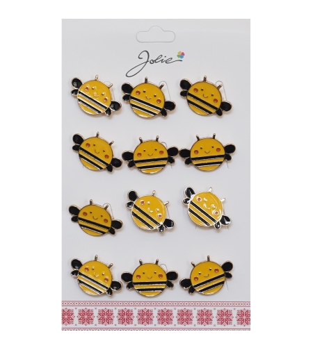 Set 12 Brose Martisor pentru Copii Albina Galbena