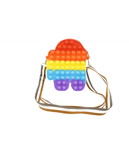 Jucarie antistres din silicon, Flippy, Pop It Now and Flip It, Geanta mica, Among Us, Multicolor
