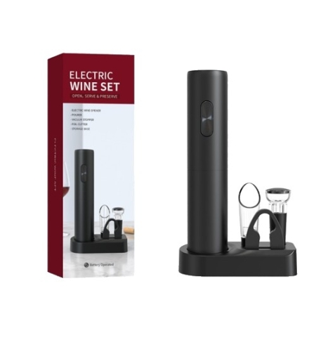 Set Tirbuson Electric din 5 piese, Flippy, Deschizator Electric, cu Baterii, Multifunctional, 23x14cm, Negru