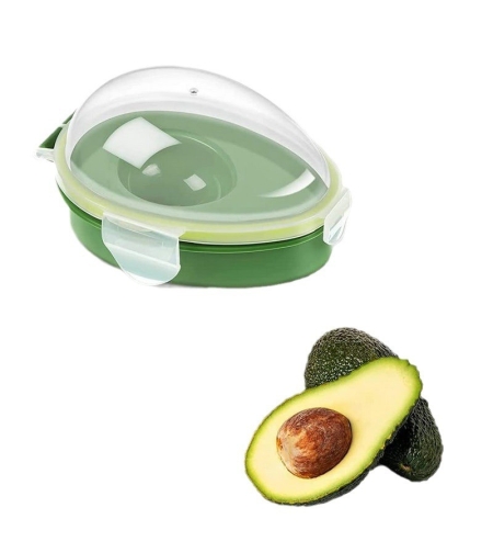 Recipient de Depozitare Avocado, Flippy, Etans, pentru Frigider, din Plastic, Mentinere Proaspata, 15.3x11x8 cm, Verde