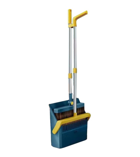Set Matura si Faras cu Coada Flippy, cu Dinti de Pieptene pentru Curatare Matura, rotativ, pliabil, detasabil, Otel inoxidabil si Polipropilena, 99 x 30 cm Albastru