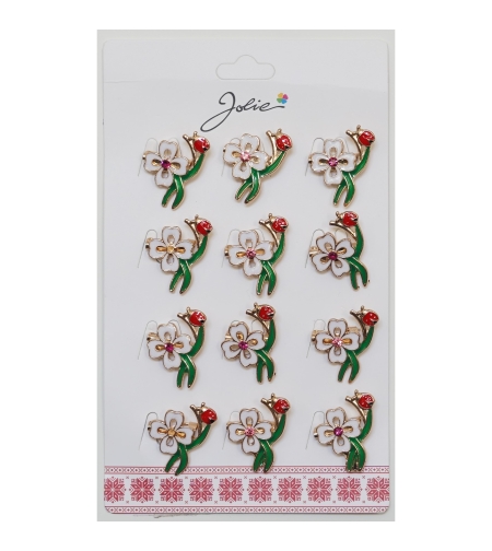 Set 12 Brose Martisor Primavara Trifoi cu Buburuza