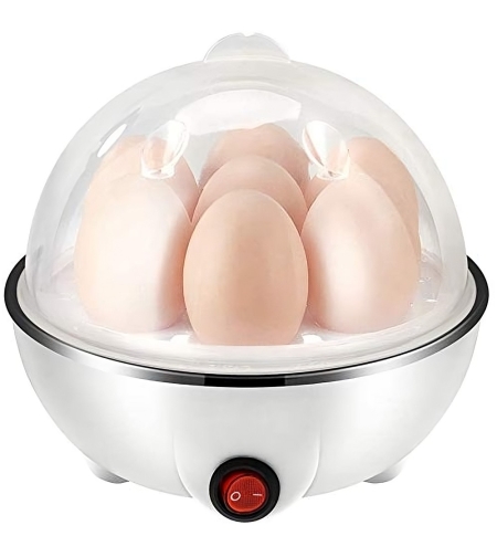 Fierbator de Oua Electric, Flipppy, Capacitate 7 oua, Aparat de fiert oua, 220V, Oprire Automata, 3 Moduri de Fiert Oua, 15 x 15 x 15 cm, Culoare Alb