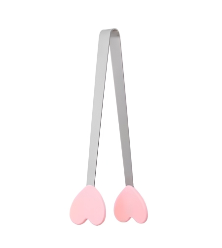 Cleste Creativ pentru Mancare, Flippy, Model Inimioare din Silicon, 14.5x3 cm, Rezistent la Temperaturi Inalte si Coroziune, Roz