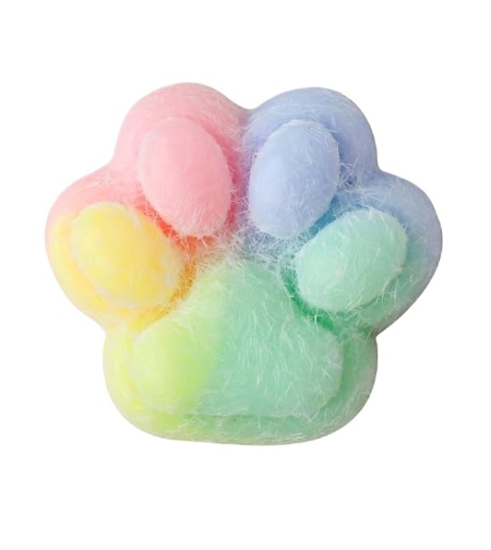 Jucarie Interactiva Squishy, Flippy, Squeeze Pinch Family, Model Cat Paw, Revenire Lenta, din TPR, +3 Ani, 7.5 cm, Textura Puf, Multicolor