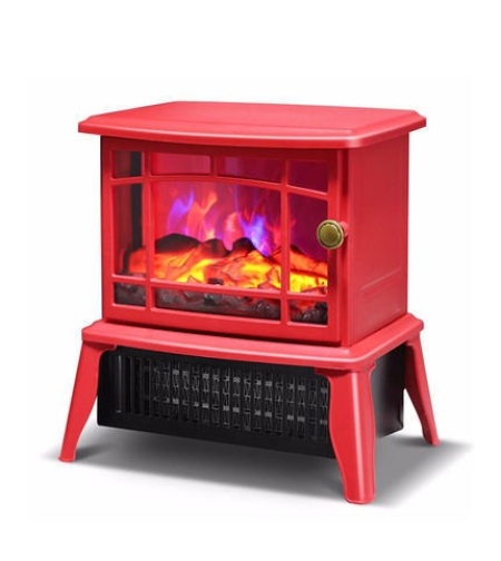 Semineu electric Flippy, 1500W, cu efect de flacara, 25 x 16 x 25 cm, Rosu