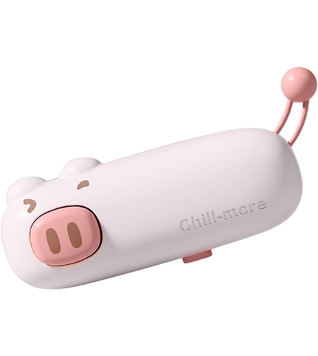 Aparat de Sigilat Ambalaje, Flippy, Incarcare USB Tip C, 400 mAh, 10.2 x 3.7 x 4.3 cm, Model Porc, Roz