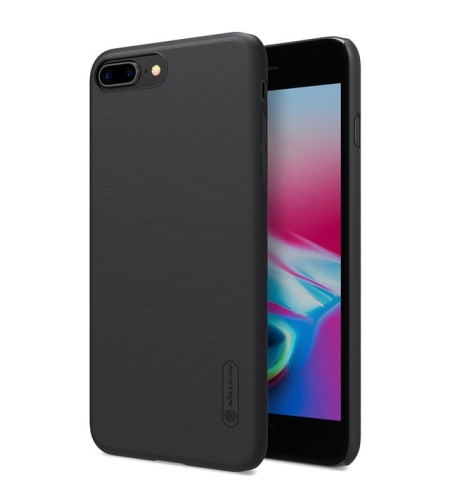 Husa Apple iPhone 8 Plus Nillkin Frosted Shield Negru + Folie de protectie
