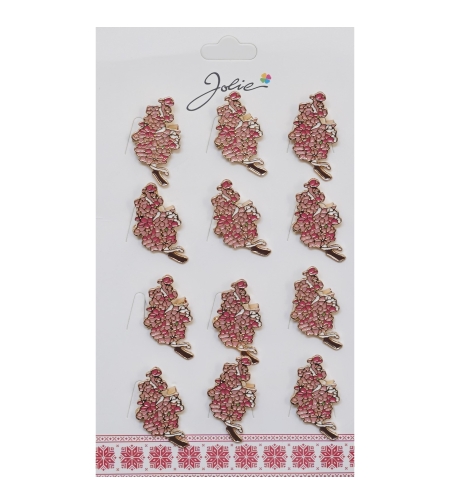 Set 12 Brose Martisor Buchet de Flori Roz