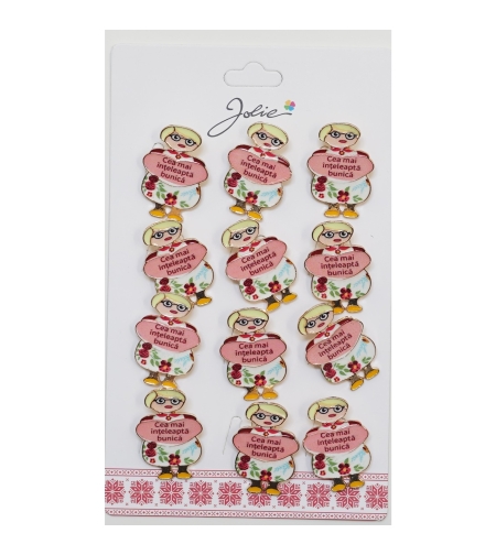 Set 12 Brose Martisor Primavara cu Mesaj Cea Mai Inteleapta Bunica