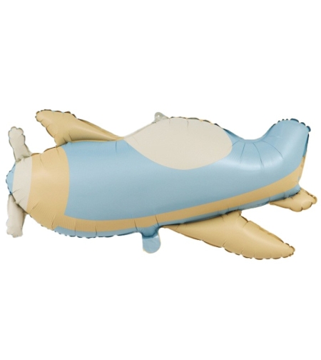 Balon din Folie Metalizata, Flippy, Figurina Animata, Model Avion, 78 x 42 cm, Ambalaj Individual, Pai Inclus, Umflare cu Aer sau Heliu, Albastru