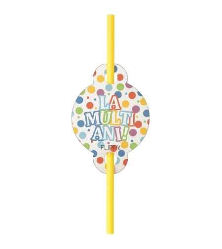 Set 10 Paie, Flippy, Colectia LA MULTI ANI, 27 x 7 cm, din Carton/Plastic, Multicolor