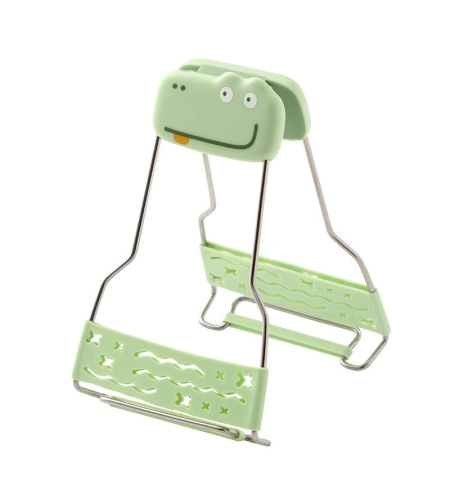 Clema pentru Boluri Creativa, Flippy, Anti-Alunecare, din Silicon, de Uz Casnic, Rezistent la Temperaturi Inalte, Model Animat, 19x12 cm, Verde