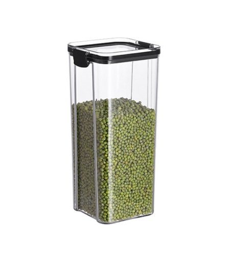 Recipient din Plastic, Flippy, pentru Alimente/Obiecte, Inchidere Ermetica, 10.2 x 24.2 cm, 1800 ml, Transparent