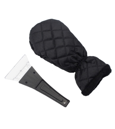 Set Manusa si Racleta pentru Zapada, Flippy, Impermeabila, Izolatie de Bumbac, 31 x 15 cm, Negru