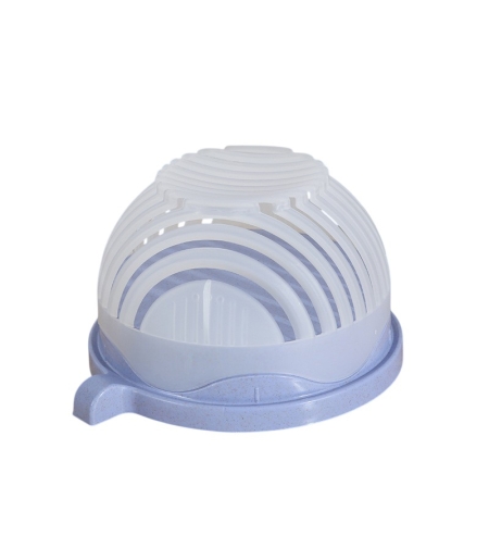 Bol Feliator pentru Salata, Flippy, Castron Multifunctional pentru Legume si Fructe, pentru Spalat si Taiat Legumele, cu Scurgere si Tocator, Ergonomic, Protectie pentru Maini, 21x18.5x11.5 cm, Mov