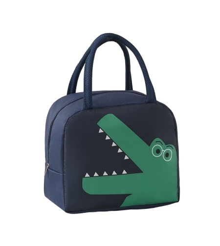 Geantă Frigorifică, Flippy, cu Desene Animat, Portabilă pentru Copii, de Prânz, din Pânză Oxford, 22x14x19 cm, Model Dinozaur, Albastru