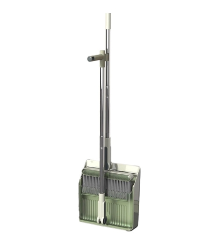 Set Matura si Faras cu Coada Flippy, cu Dinti de Pieptene pentru Curatare Matura, rotativ, pliabil, detasabil, Otel inoxidabil si Polipropilena, 99 x 30 cm Verde
