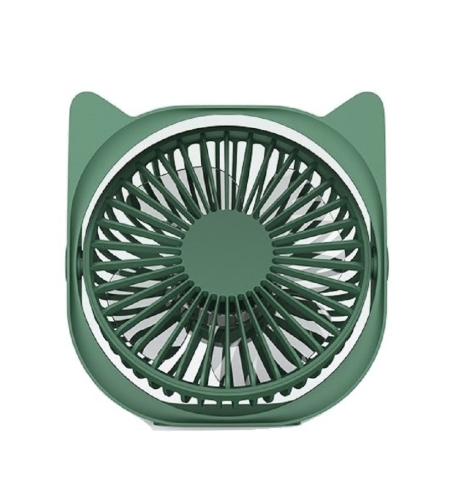 Mini ventilator pentru birou cu usb, Flippy, rotire 360 grade, 3 viteze, 13.5 x 12,8 cm, Verde