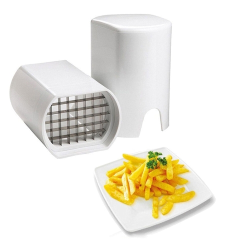 Feliator de Fructe si Legume, Flippy, din Plastic si Otel, Mecanic, Taiere 1.2 cm Grosime, 14 x 9.5 x 8 cm, Alb