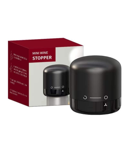 Capac de Etansare a Sticlei de Vin, Flippy, Rotativ, On-Off, Silicon, Reutilizabil, Usor de Depozitat si Folosit, 3.8 x 3.8 x 3.8 cm, Negru