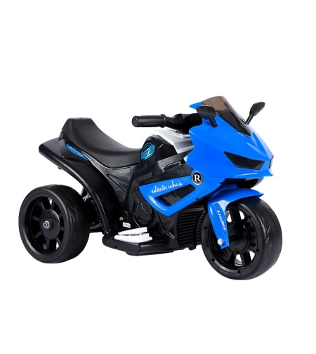 Motocicletă Electrică cu 3 Roti, Flippy, Acumulator Încarcare, Anti-Rasturnare, Lumini, Sunete, Off-Road, Baterie 6V 4.5Ah, 66x34x43cm, Albastru