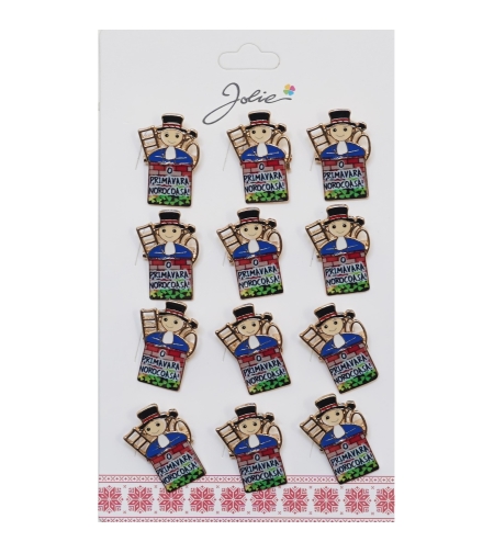 Set 12 Brose Martisor Primavara Cosar cu Mesaj Primavara Norocasa