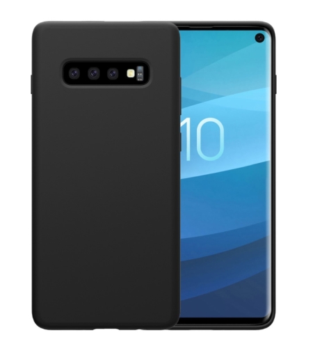 Husa protectie compatibila cu Samsung S10 Liquid Silicone Case Negru