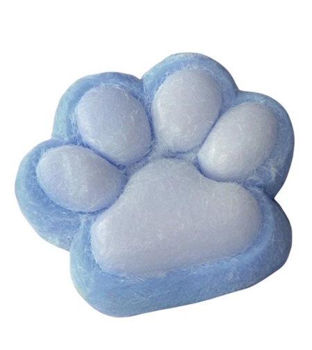 Jucarie Interactiva Squishy, Flippy, Model Cat Paw, Squeeze Pinch Family, Revenire Lenta, din TPR, +3 Ani, 7.5 cm, Textura Puf, Albastru