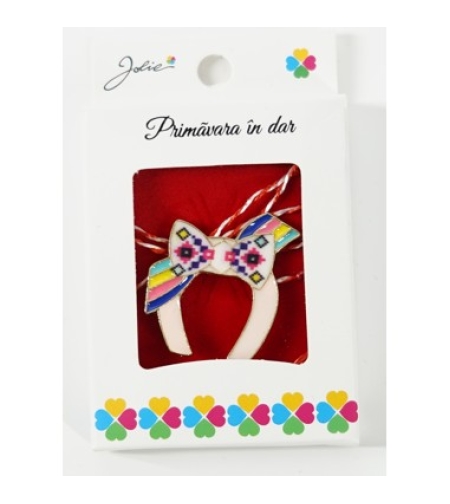 Martisor Brosa Mica in Cutie, Dimensiune Brosa 2.5-3 cm, Material Metal, Model Potcoava cu Funda