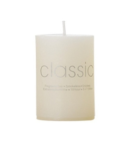Lumanare Decorativa, Flippy, din Parafina, Cilindrica, Fara Fum si Fara Parfum, 5 x 7.5 cm, 130 g, Ardere 36h, Ivory Alb