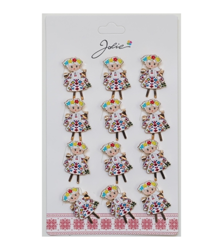 Set 12 Brose Martisor Primavara Fata Traditionala cu Coronita