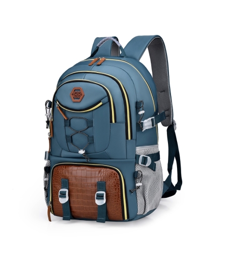 Rucsac Multifunctional pentru Calatorie, Flippy, pentru Alpinism, Voiaj, Drumetii, din Panza Oxford, 34x16x52 cm, Albastru Marin