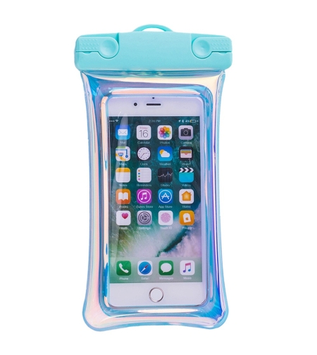 Husa subacvatica Holografica Waterproof Flippy, Snowproof, Universala, Impermeabila, cu Snur, pentru telefon sau documente, Bleu
