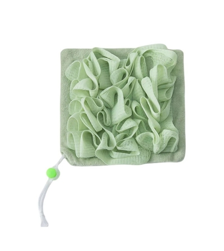 Prosop de Baie, Flippy, 2in1, cu Burete din Plasa, 17 x 17 cm, Verde