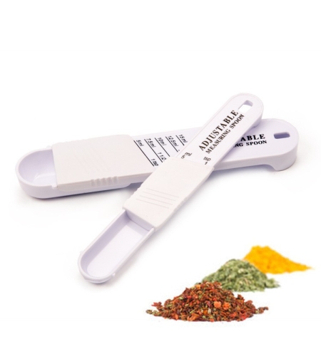 Set doua linguri masurare ajustabile Flippy, material ABS, 16x3.5x1.6 cm, alb