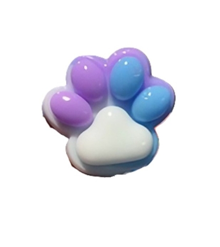 Jucarie Antistres Squishy, Flippy, cu Revenire Lenta, Squeeze Pinch Family, Model Cat Paw, 12.5x10.5 cm, 220g, Ambalaj Transparent, Model 2, Multicolor