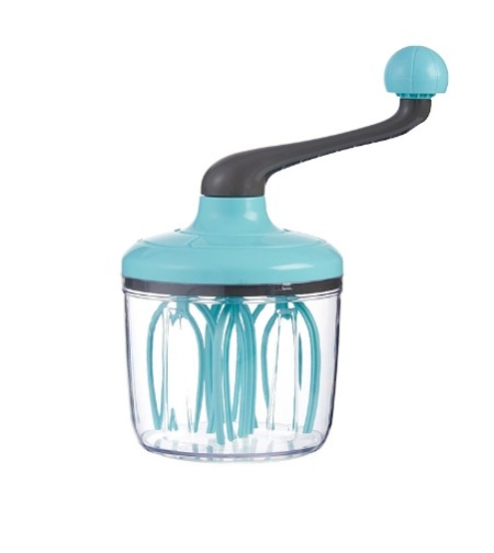 Mixer Manual, Flippy, pentru Oua Smantana Frisca Aluat, Maner Plastic, Usor de Utilizat si Depozitat, Bol Transparent, 24.5 x 11.5 cm Verde