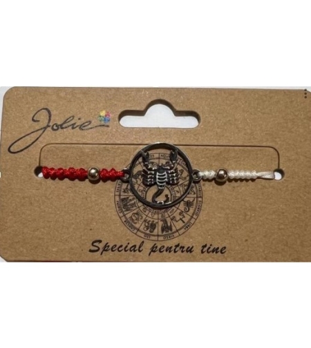 Martisor bratara zodiac, Jolie, 5x9 cm, Scorpion