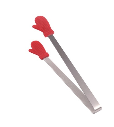 Cleste Creativ pentru Mancare, Flippy, Model Manusi din Silicon, 14.5x3 cm, Rezistent la Temperaturi Inalte si Coroziune, Rosu